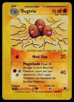 Dugtrio - 10/165 - Pokemon Card Expedition Base Set Reverse Holo Rare - MP - Image 1