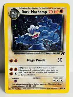 Dark Machamp 10/82 Team Rocket Unlimited 2000 Pokemon Card Holo Rare - Image 1