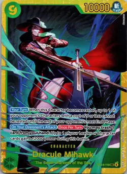 Dracule Mihawk Secret Rare OP14-119 The Azure Sea's Seven One Piece - Image 1