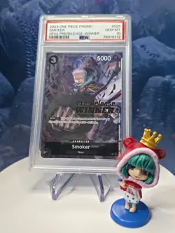PSA 10 Smoker P 025 Pre Release Winner Gold Stamp Promo One Piece Card Game - Image 1