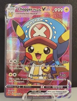 CASE HIT!!! POKEMON ONE PIECE COLLABORATION PIKACHU TONY TONY CHOPPER HOLOFOIL - Image 1