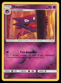 Haunter 37/111 Uncommon SM - Crimson Invasion Reverse Holo Pokemon Card - Image 1
