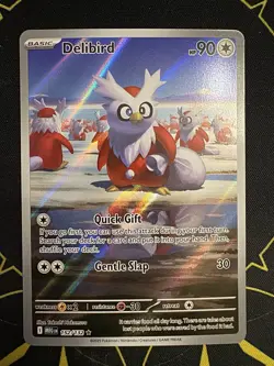 Delibird 152/132 Mega Evolution Illustration Rare Holo Pokemon TCG Card NM - Image 1