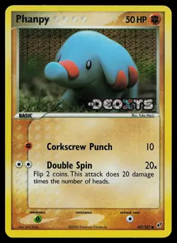 Pokemon Card - Phanpy Deoxys 69/107 Common Reverse Holo Stamped - Image 1