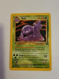 Pokemon TCG Muk Fossil Card 28/62 Unlimited Rare Non-Holo - Image 1