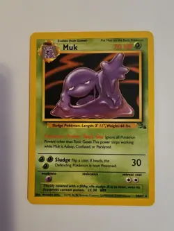 Pokemon TCG Muk Fossil Card 28/62 Unlimited Rare Non-Holo - Image 2