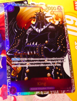 One Piece English Card Super Pre-Release Holo Game Carte King ST04-004 SR En - Image 1