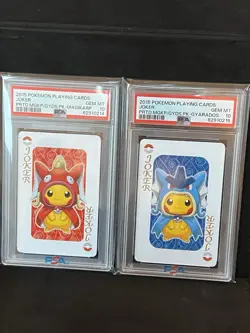 2015 POKEMON PLAYING CARD PRETEND MAGIKARP GYARADOS PIKACHU JOKER PONCHO PSA 10 - Image 1