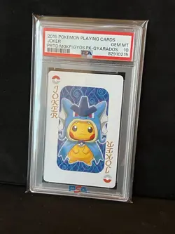 2015 POKEMON PLAYING CARD PRETEND MAGIKARP GYARADOS PIKACHU JOKER PONCHO PSA 10 - Image 3