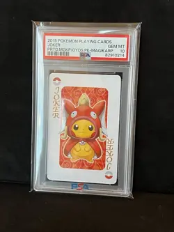 2015 POKEMON PLAYING CARD PRETEND MAGIKARP GYARADOS PIKACHU JOKER PONCHO PSA 10 - Image 5