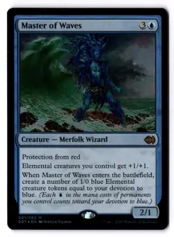 Master Of Waves NM* FOIL Duel Decks: Merfolk vs. Goblins 001/063 mtg -UnltdCards - Image 1