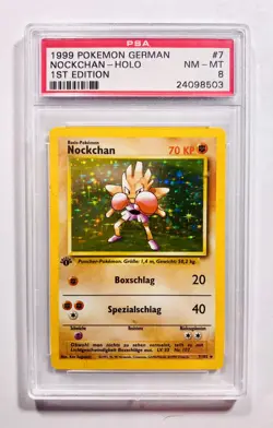 Pokemon Hitmonchan Holo 1st Edition Base Set German Psa 8 #7 - Image 1