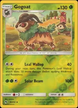 Pokemon - Gogoat #36/214 - SM - Lost Thunder Reverse Holo - Image 1