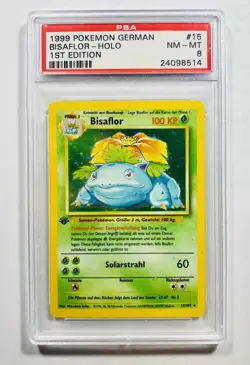 Pokemon Venusaur Holo 1st Edition Base Set German Psa 8 #15 - Image 1