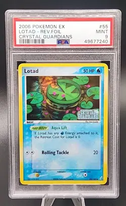 PSA 9 Mint 2006 Pokemon Lotad Reverse Holo Foil 55/100 EX Crystal Guardians - Image 1