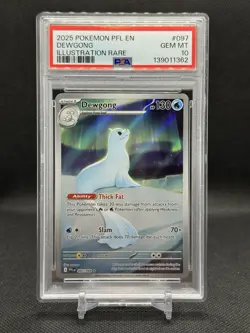 2025 POKEMON PFL EN-PHANTASMAL FLAMES ILLUSTRATION RARE #097 DEWGONG PSA 10 - Image 1