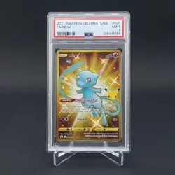 2021 Pokemon 25th Celebrations #025 Gold Full Art Mew Secret Rare PSA 9 Mint - Image 1