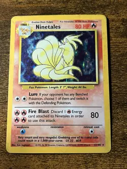 Pokemon TCG Ninetales Base Set 12/102 Holo Unlimited Holo Rare - Image 1