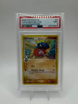 PSA 9 Carvanha 61/110 Reverse Holo EX Holon Phantoms Pokemon Card - Image 1
