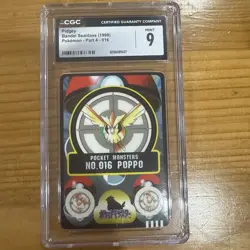 Pidgey Sealdass #016 Bandai Pokemon Card Japanese Nintendo Rare CGC Mint 9 - Image 1