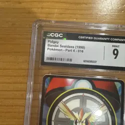 Pidgey Sealdass #016 Bandai Pokemon Card Japanese Nintendo Rare CGC Mint 9 - Image 3