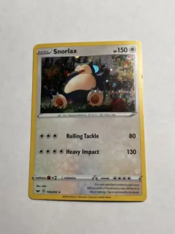Snorlax 140/202 Sword & Shield Cosmos Holo RARE HOLO BLEED ERROR TCG Card - NM - Image 1