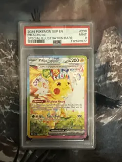 2024 Pokemon SSP EN Special Illustration Rare #238 Pikachu ex PSA 9 MINT - Image 1