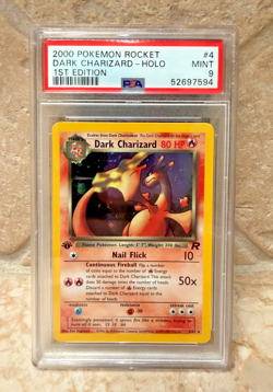 2000 POKEMON ROCKET 1ST EDITION #4 DARK CHARIZARD HOLO PSA 9 - Image 1