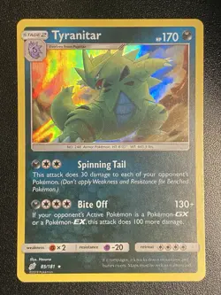Tyranitar Holo Rare 85/181 Pokemon TCG Sun & Moon Team Up Holo Rare NM - Image 1
