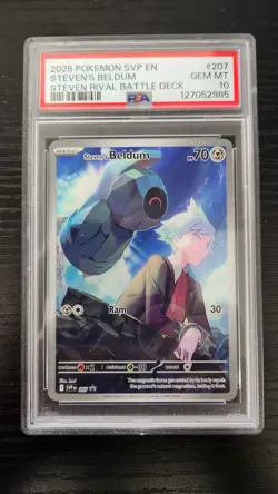 2025 Pokemon Steven's Beldum PSA 10 Gem Mint #207 Steven Rival Battle Deck - Image 1