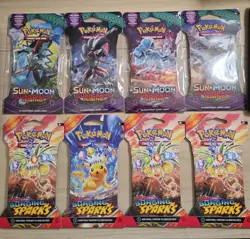 Pokemon Sun and Moon Guardians Rising Sleeved Art Set & Surging Sparks Sealed - Image 1