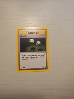 1st Edition Trainer Gambler #60/62 Fossil Set Never Played - Image 1