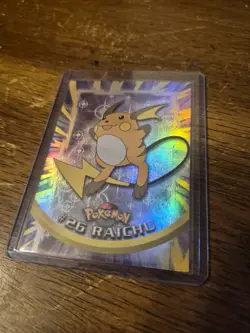 1999 Topps Pokemon TV Raichu #26 Series 1 RAINBOW FOIL Black Logo In Top Loader - Image 1