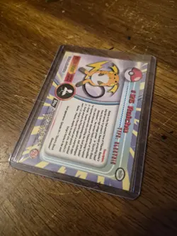1999 Topps Pokemon TV Raichu #26 Series 1 RAINBOW FOIL Black Logo In Top Loader - Image 3