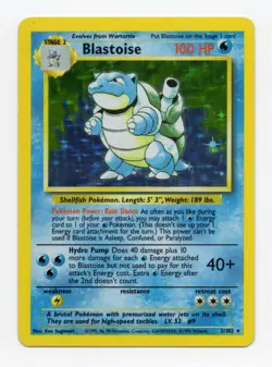 Pokemon TCG Base Set Blastoise Holo Card 2/102 NM - Image 1