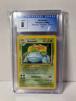 Venusaur Pokemon 1999 Base Set 015/102 Holo CGC 8 Trading Card - Image 1