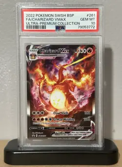2022 POKEMON SWSH BLACK STAR PROMO #261 FULL ART/CHARIZARD VMAX PSA 10 - Image 1
