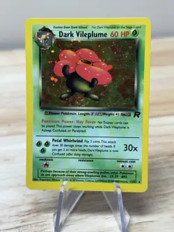 RARE Vintage Pokemon TCG Dark Vileplume 13/82 Team Rocket 2000 Holo Rare LP/NM - Image 1