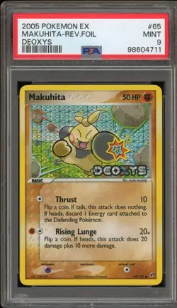 Pokemon Makuhita EX Deoxys Reverse Holo #65 PSA 9 Mint - Image 1