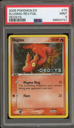 Pokemon Slugma EX Deoxys Reverse Holo #75 PSA 9 Mint - Image 1