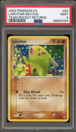 Pokemon Larvitar EX Team Rocket Returns Reverse Holo #62 PSA 9 Mint - Image 1