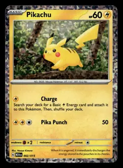 Pikachu 002/015 McDonald's Holo Promo 2024 Pokemon NM - Image 1