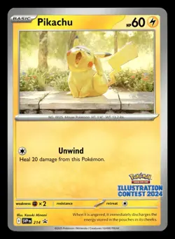 Pikachu SVP 214 Illustration Contest 2024 Promo Pokemon NM - Image 1