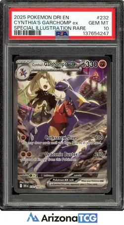 Pokemon 2025 Cynthia's Garchomp ex 232/182 SIR Destined Rivals GEM MINT PSA 10 - Image 1