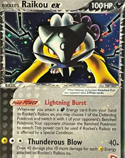 Rocket's Raikou ex 108/107 Pokemon Ex Deoxys -Secret Rare Holo-NM - Image 3