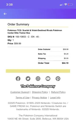 Pokemon TCG Destined Rivals Pokemon Center Exclusive ETB Brand New Sealed - Image 2