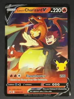 Lances Charizard V SWSH133 Promo Celebrations Pokemon Card TCG NM - Image 1