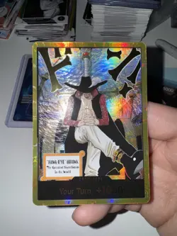 DON!! Card Gold Frame Mihawk OP14 ONE PIECE NM English The azure sea’s seven - Image 1