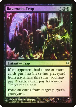 Magic The Gathering MTG RAVENOUS TRAP FOIL Zendikar NM Near Mint - Image 1
