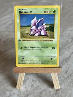 Pokemon TCG Nidoran (M) 55/102 1st Edition Base Set Shadowless (English) - LP - Image 1